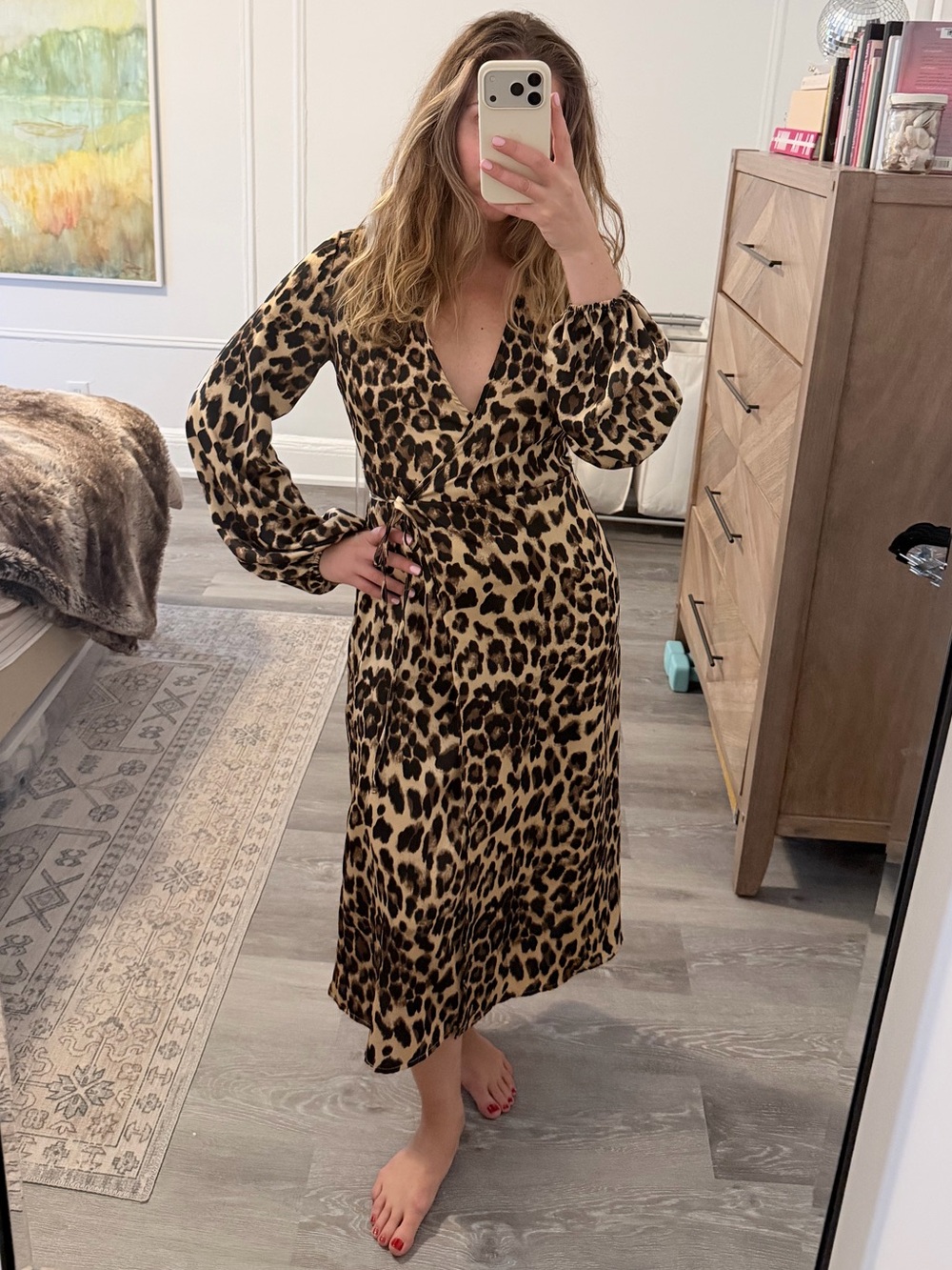 Cotton Candy LA Leopard Print Wrap Dress - Brown & Black